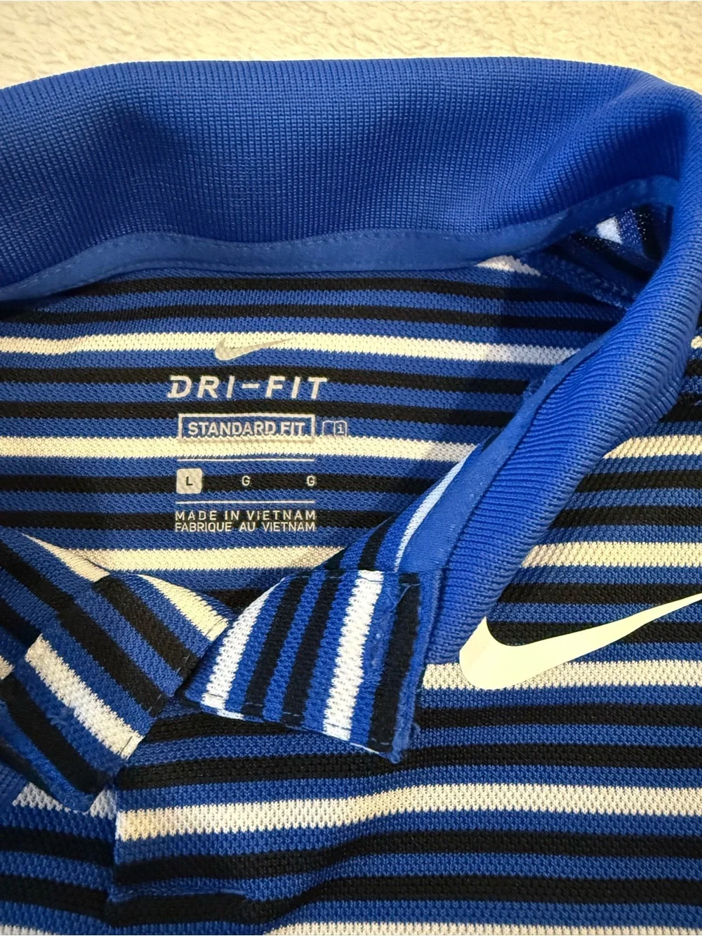 Nike Boys' Blue & White Striped Polo